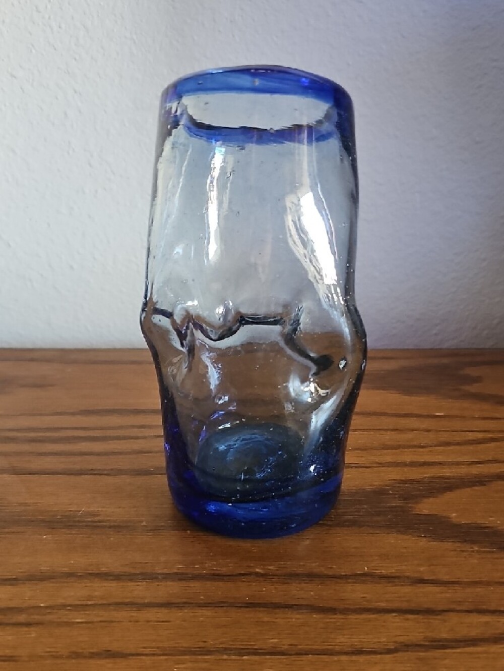 Mexico Handblown Cobalt Blue Glass Tote 3 #1 - Picture 2 of 7